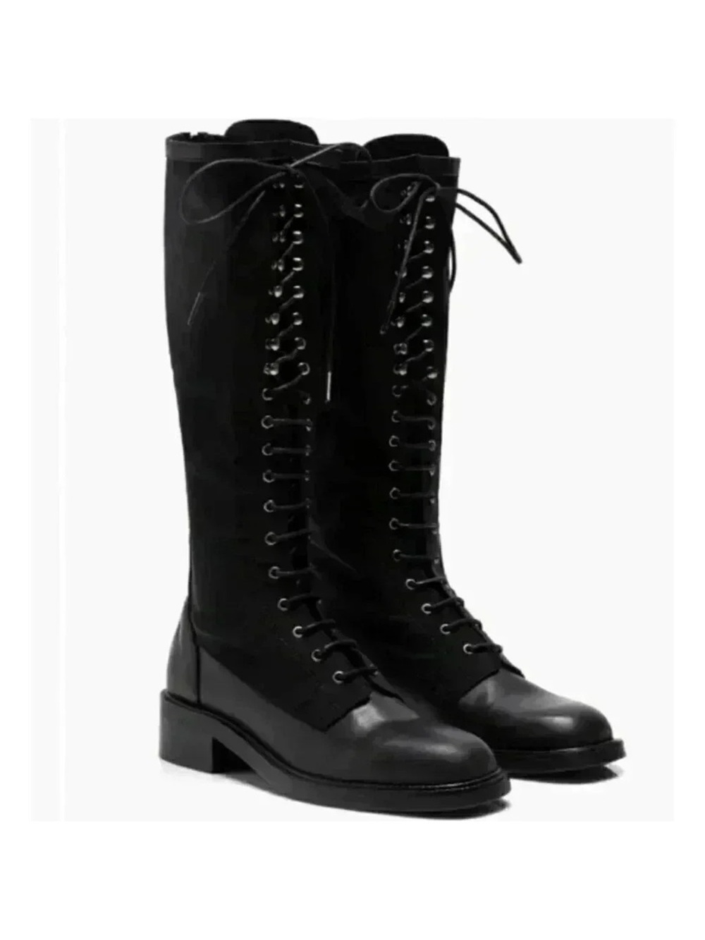 Free People Trickum Tall Combat Boots Black EU39 US8.5 - Picture 13 of 14